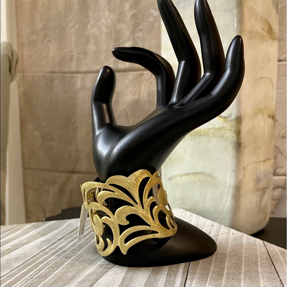 Gold Scroll Detail Cuff Bracelet
